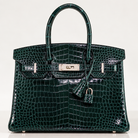 Hermès Birkin 35 Vert Cypres Shiny Porosus Crocodile, Palladium Hardware, A Stamp, 2017 | Shop Authentique Lux