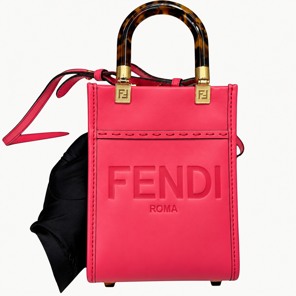 FENDI Leather Mini Sunshine Shopper Bag, Pink | Shop Authentique Lux