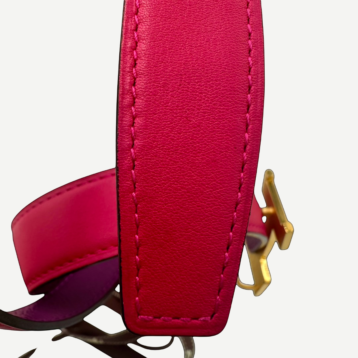 Hermès Reversible H Belt, 24mm Swift & Epsom Calfskin, Rose Mexico/Anemone, Size 80, Full Set | Shop Authentique Lux