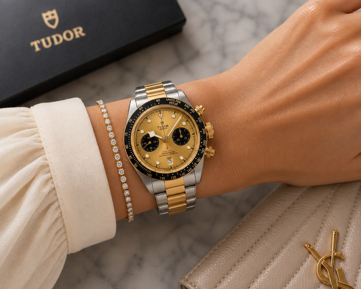 Tudor Black Bay Chrono 79363N, Stainless Steel, Champagne Dial, Oyster, Full Set, 2026 | Shop Authentique Lux