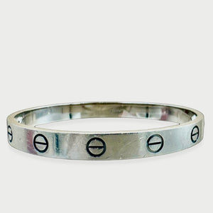 CARTIER Love Bracelet, 18K White Gold, Size 16, Classic Model
