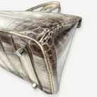 HERMÈS Birkin 25, Matte Himalaya Niloticus Crocodile, Palladium Hardware, 2012 | Shop Authentique Lux