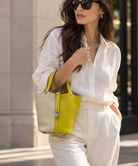 Hermès Yellow and White Leather Picotin Lock 18 Silver Hardware | Shop Authentique Lux