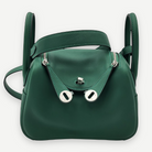 Hermès Vert Moyen Swift Mini Lindy II 20 Bag, Palladium Hardware, Full Set, K Stamp, 2025 | Shop Authentique Lux