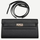 HERMÈS Noir Epsom Kelly Wallet, Palladium Hardware, 2021 | Shop Authentique Lux