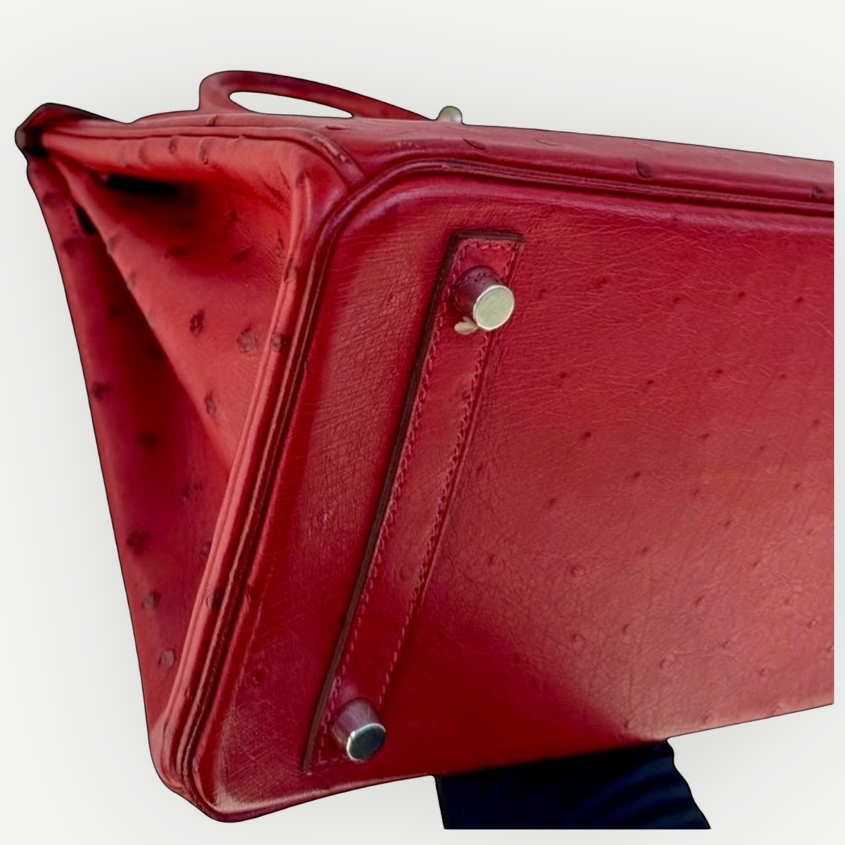 Hermès Birkin 30 in red ostrich leather with palladium hardware | Shop Authentique Lux
