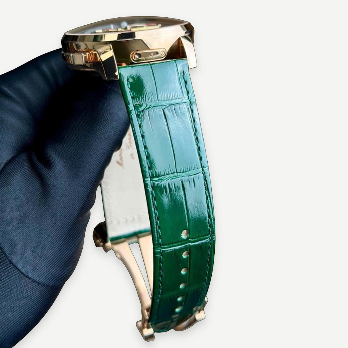 JACOB & CO. Casino Tourbillon side view and green strap detail | Shop Authentique Lux