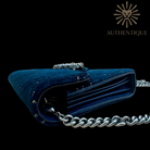 Side view Gucci Dionysus Mini Chain Wallet in Navy Blue Velvet Crystal GG – Available at Authentique Lux