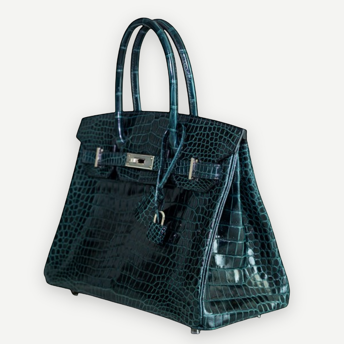 Hermès Birkin 35 Vert Cypres Shiny Porosus Crocodile, Palladium Hardware, A Stamp, 2017 | Shop Authentique Lux