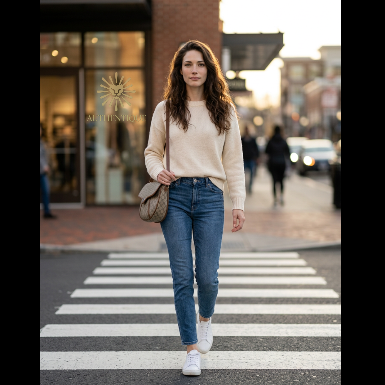 Model wearing Christian Dior Vintage Honeycomb Crossbody Bag | Shop Authentique Lux