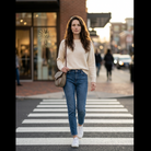 Model wearing Christian Dior Vintage Honeycomb Crossbody Bag | Shop Authentique Lux