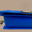 Chanel Medium Chevron Boy Bag blue 2024 spring gold hardware new condition 100% authentic I Authetique Lux