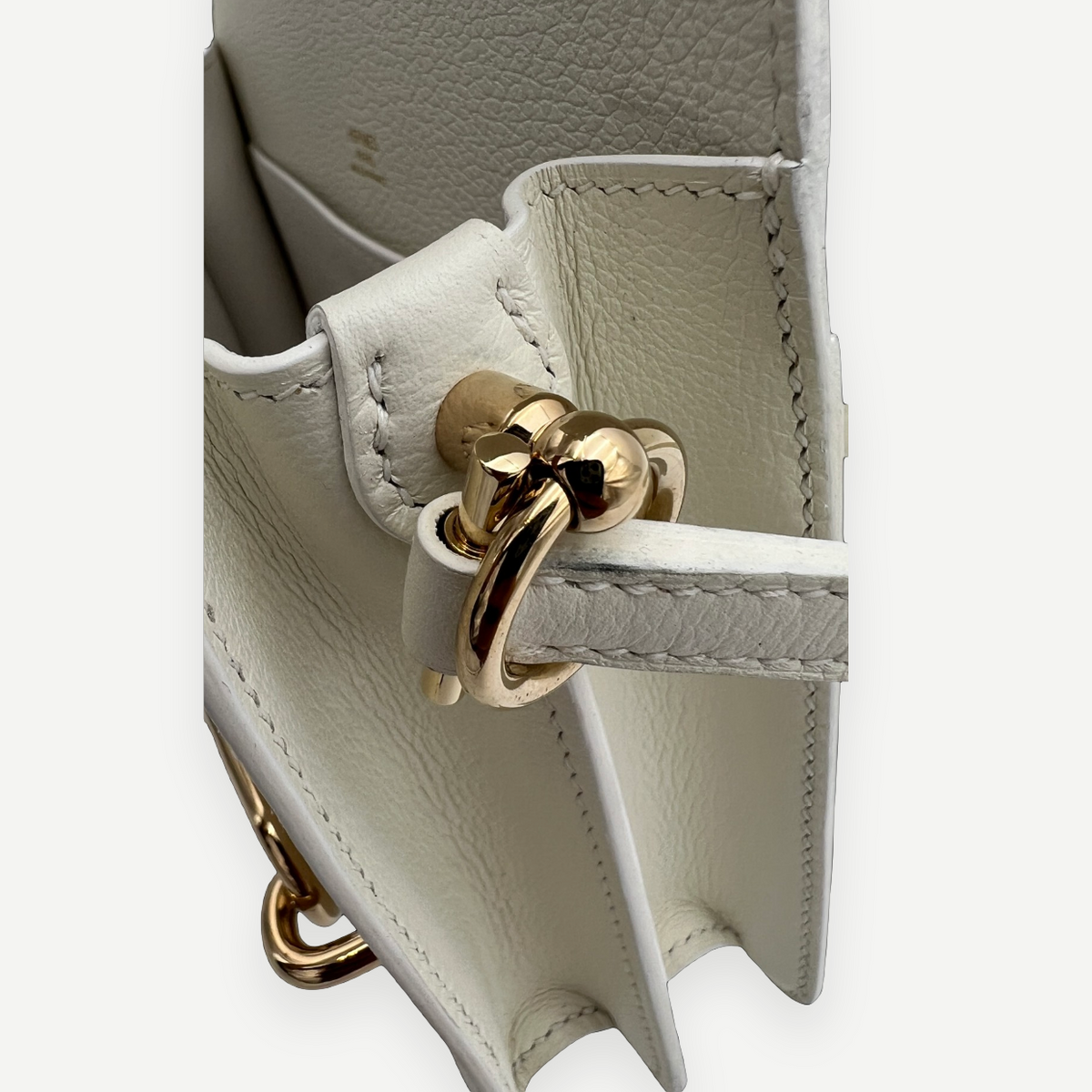 Hermès White Evercolor Roulis Mini 18 Bag, Permabrass Hardware, Z Stamp, 2021 | Shop Authentique Lux