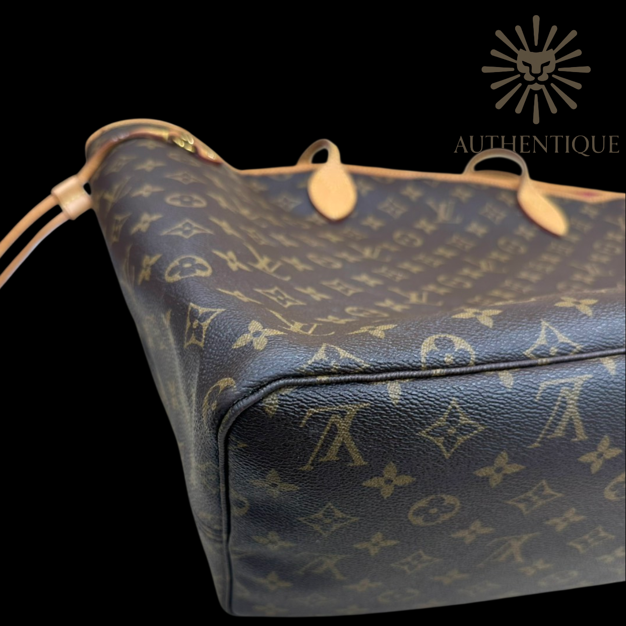 Louis Vuitton Monogram Neverfull GM in brown coated canvas with brass hardware — Authentique Lux | 100% Authenticated"