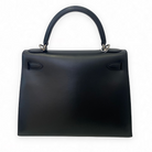 Hermès Kelly 28 Sellier, Noir Box Leather, PHW, Full Set, 2000 | Shop Authentique Lux