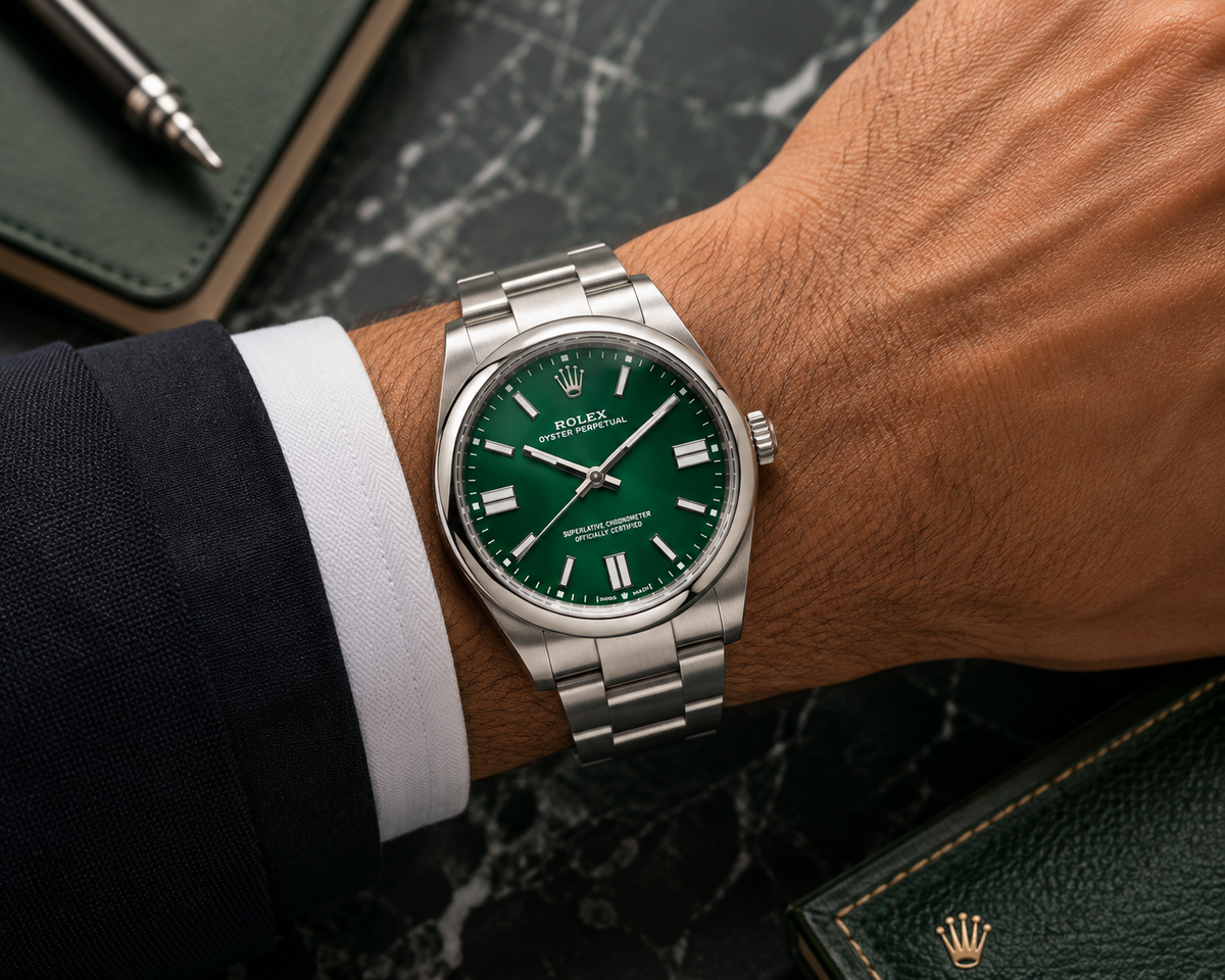 Rolex Oyster Perpetual 41 134300, Mint Green Dial, Oystersteel, Full Set, 2026 | Shop Authentique Lux