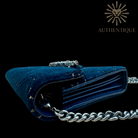 Side view of Gucci Dionysus Mini Chain Wallet in Navy Blue Velvet Crystal GG – Available at Authentique Lux