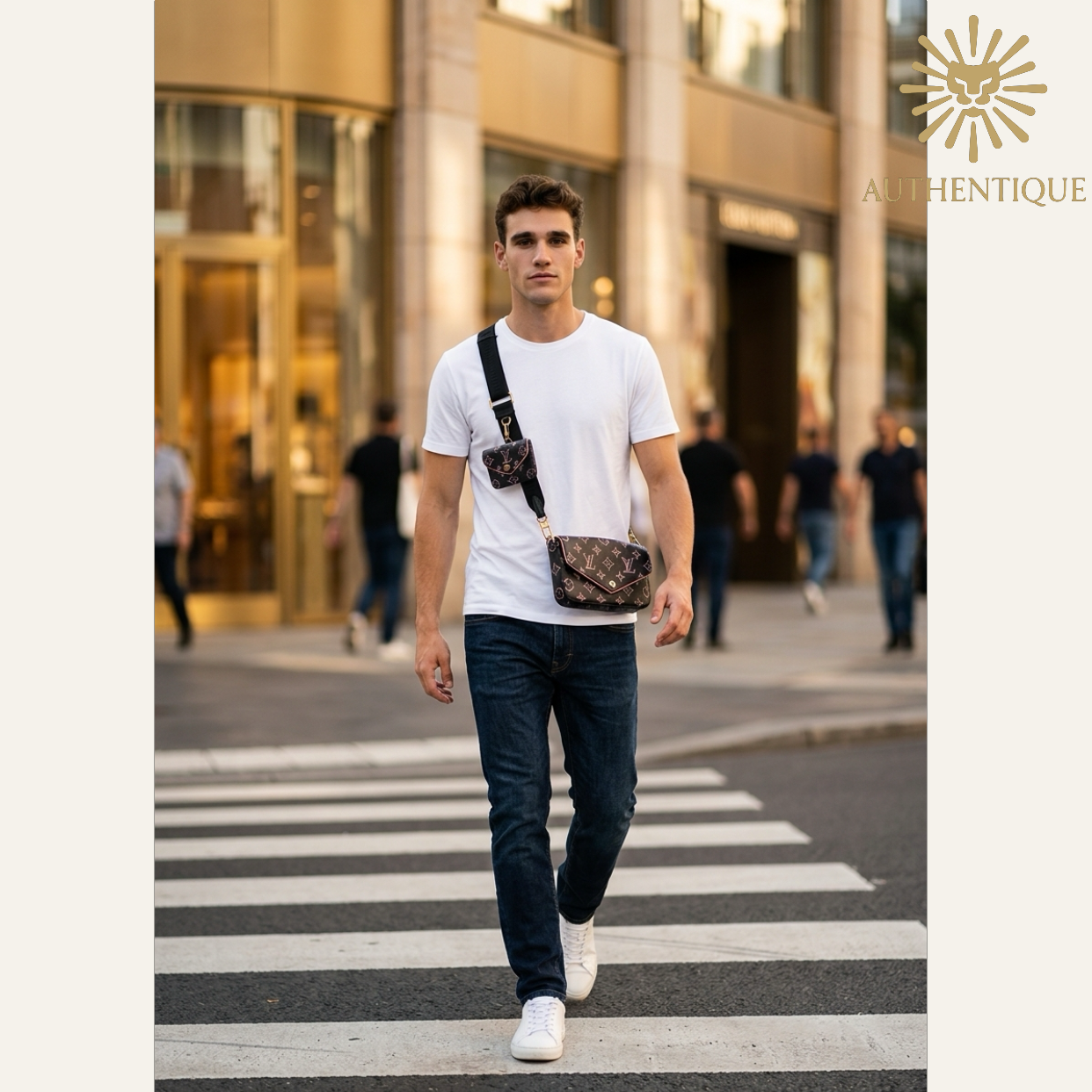 Model wearing Louis Vuitton Limited Edition "Fall For You" Felicie Strap and Go Full Set | Shop Authentique Lux