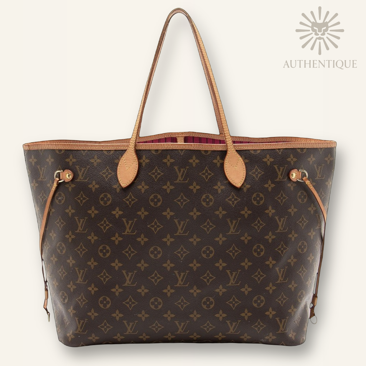 Louis Vuitton Monogram Neverfull GM in brown coated canvas with brass hardware — Shop Authentique Lux
