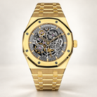 AUDEMARS PIGUET Royal Oak Double Balance Wheel Openworked 15407BA yellow gold front view, 2025 | Shop Authentique Lux