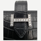 Hermès Béarn Long Wallet Alligator Leather in Noir with Aftermarket Natural Diamond H Clasp, X Stamp, 2021 | Shop Authentique Lux