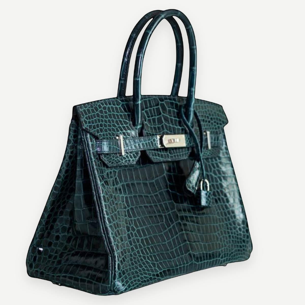 Hermès Birkin 35 Vert Cypres Shiny Porosus Crocodile, Palladium Hardware, A Stamp, 2017 | Shop Authentique Lux