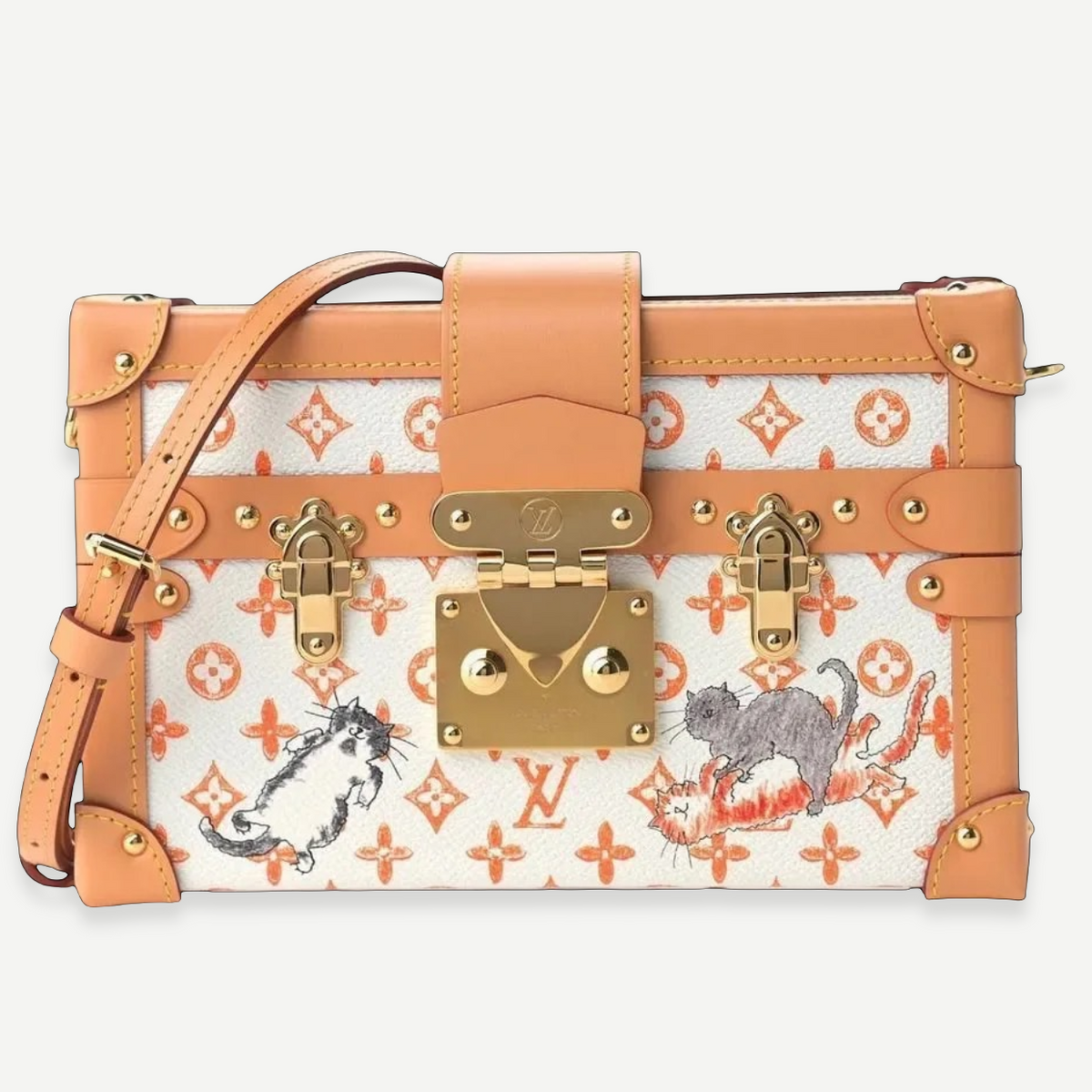 LOUIS VUITTON Kabuki Petite Malle straight-on front view with illustrated motifs | Shop Authentique Lux