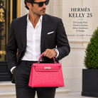 HERMÈS E5 Candy Pink Ostrich Kelly 25, Silver Hardware, D Stamp | Shop Authentique Lux