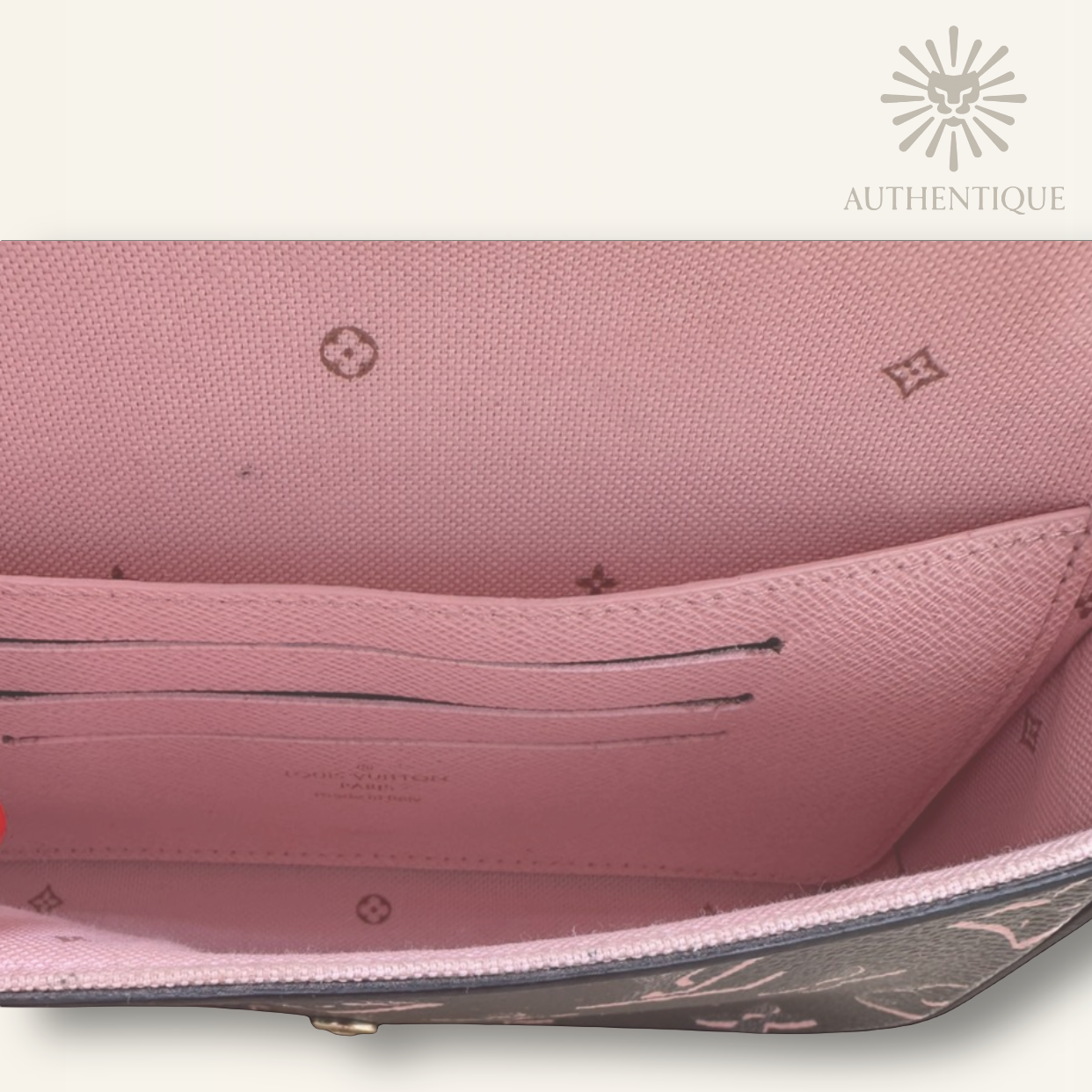 inside of Louis Vuitton Limited Edition "Fall For You" Felicie Strap and Go Full Set | Shop Authentique Lux