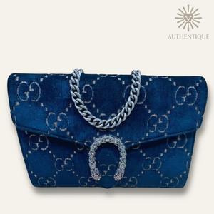 Gucci Dionysus Mini Bag – Navy Velvet & Crystal GG Monogram