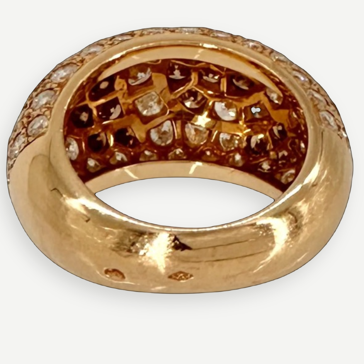 Cartier Bombe Ring 18K Yellow Gold Diamond Size 51 Full Set | Shop Authentique Lux