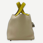 Hermès Yellow and White Leather Picotin Lock 18 Silver Hardware | Shop Authentique Lux