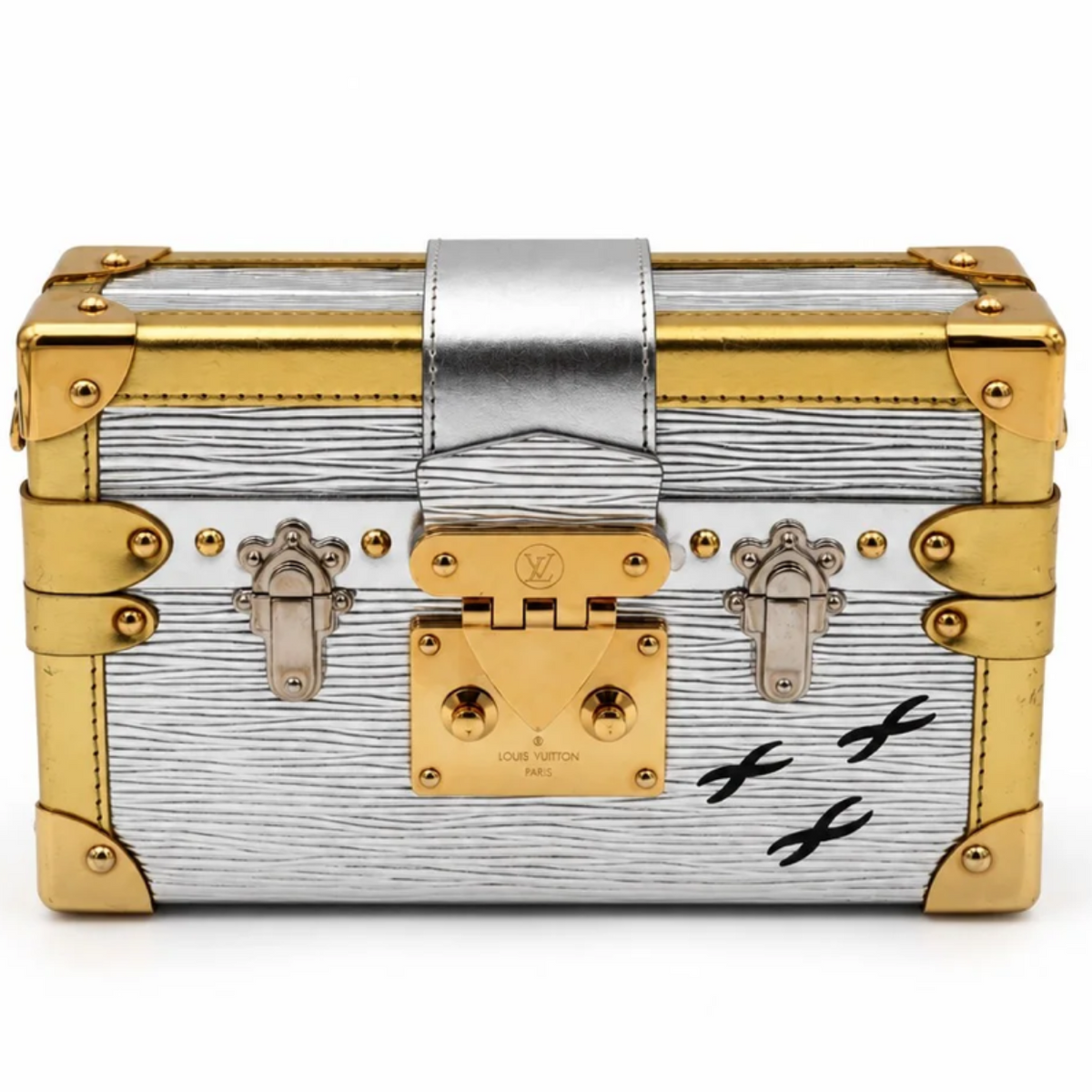 LOUIS VUITTON Petite Malle, Metallic Epi, Silver and Gold | Shop Authentique Lux