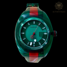 Gucci Sync XXL Men's Watch YA137113 with Green Sunray Dial and Web Stripe Strap