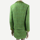 VALENTINO green tweed jacket and skirt set, back view | Shop Authentique Lux