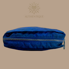Bottega Veneta Intrecciolusion Pouch in Navy Blue Nylon with Printed Intrecciato Weave and Leather Pull Tab