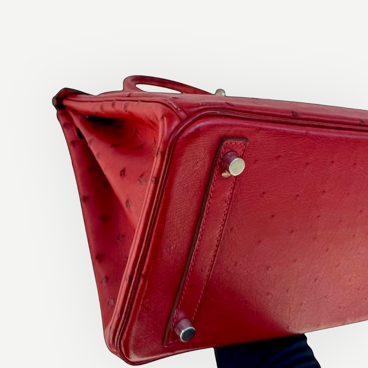 Hermès Birkin 30 in red ostrich leather with palladium hardware | Shop Authentique Lux