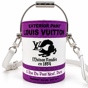 LOUIS VUITTON Paint Can Bag, Purple Coated Canvas, Silver Hardware, 2022