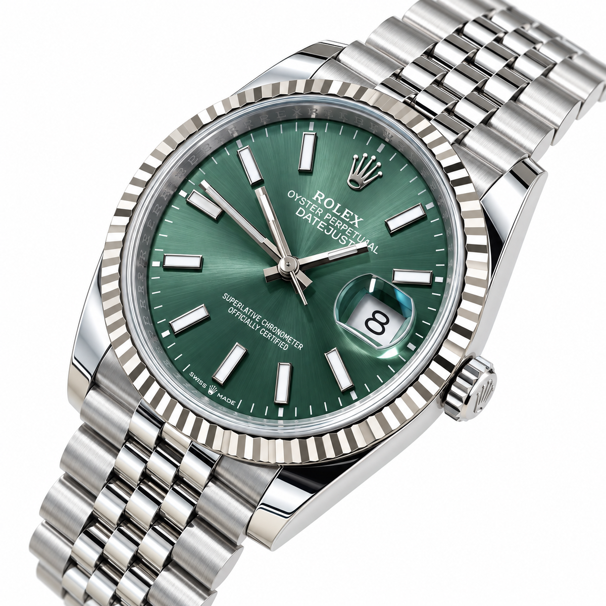 Rolex Datejust 36 126234, Green Dial, 18K White Gold Bezel, Full Set, 2025 | Shop Authentique Lux