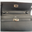 HERMÈS Noir Epsom Kelly Wallet, Palladium Hardware, 2021 | Shop Authentique Lux