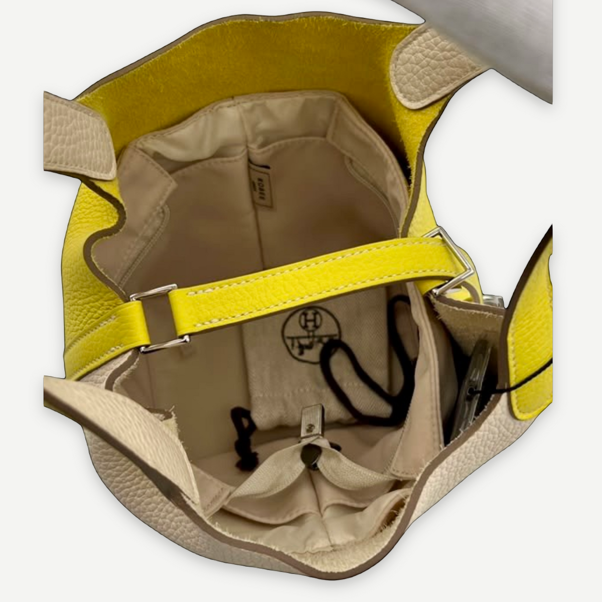 Hermès Yellow and White Leather Picotin Lock 18 Silver Hardware | Shop Authentique Lux