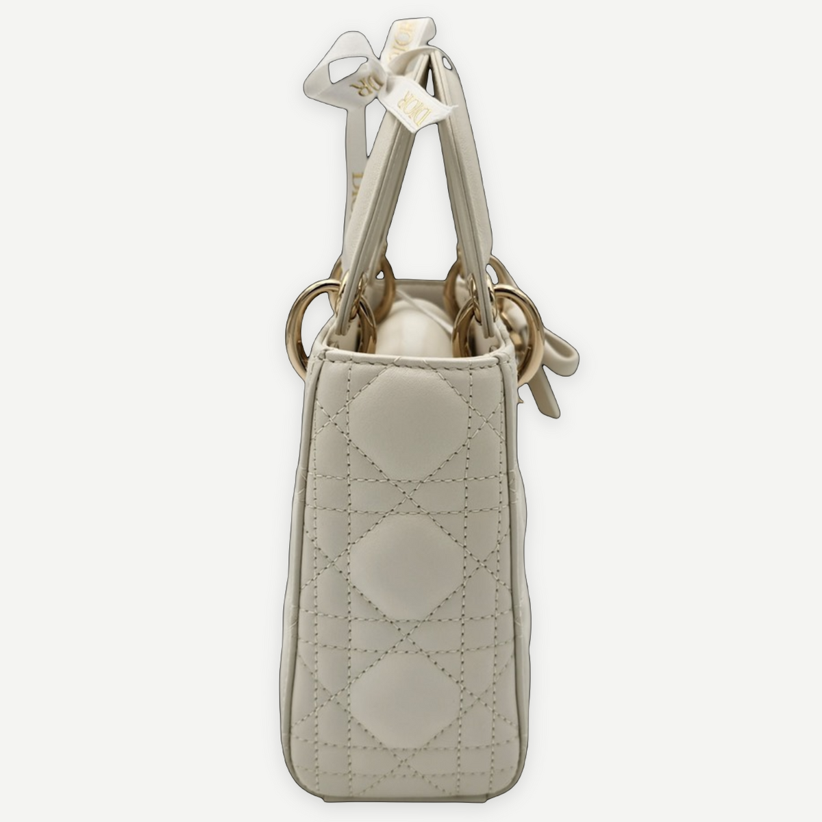 Christian Dior Mini Lady Dior Bag with Chain in Latte Cannage Lambskin, Full Set, 2026 | Shop Authentique Lux