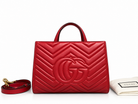 Gucci GG Marmont Small Tote in Red Matelassé Calfskin | Shop Authentique Lux