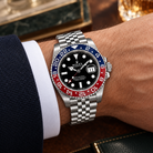 ROLEX GMT-Master II Pepsi, Black Dial, Jubilee Bracelet, 2021 | Shop Authentique Lux