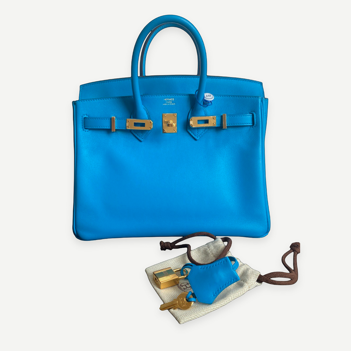 Hermès Birkin 25, Bleu Frida Swift Leather, GHW, Full Set, 2020 | Shop Authentique Lux