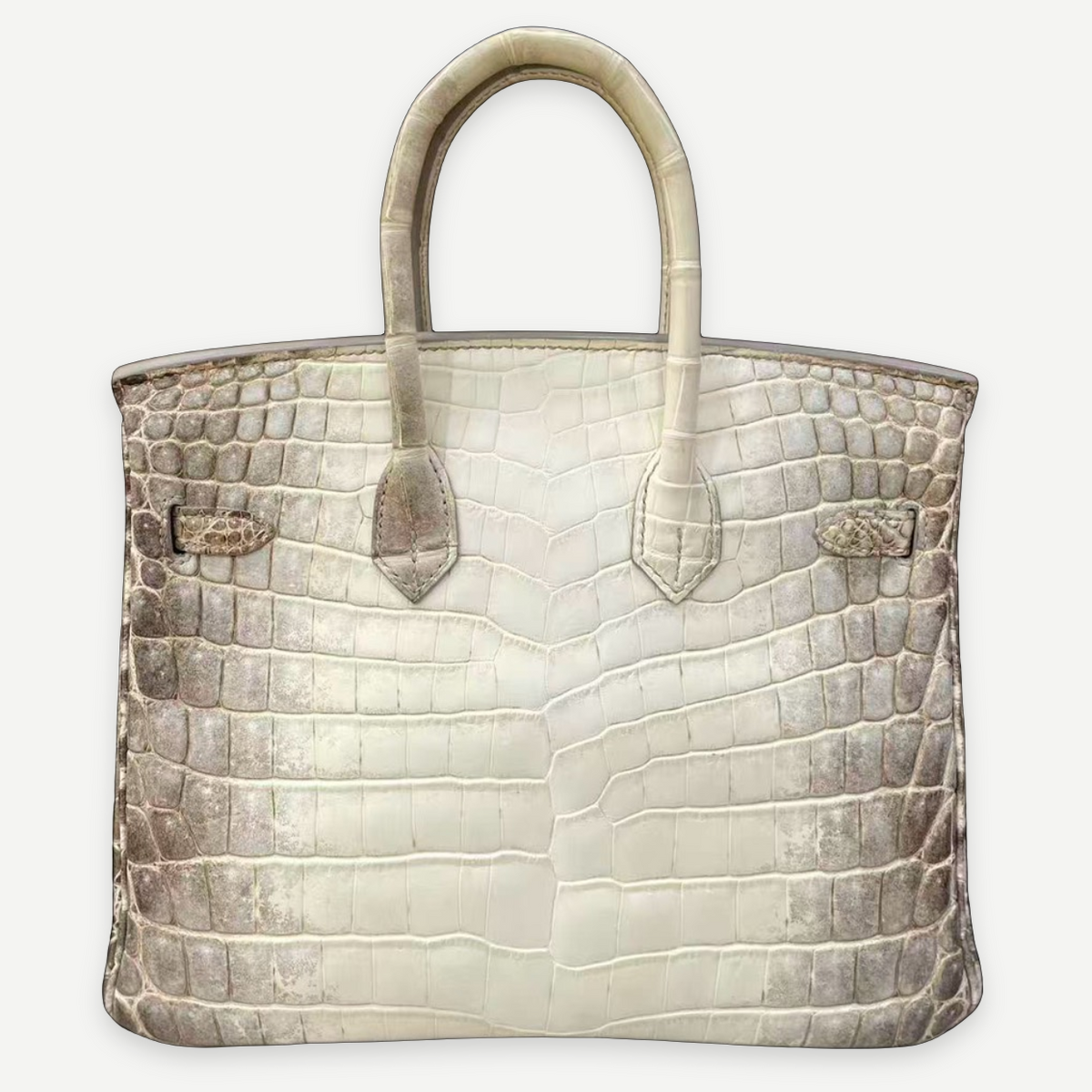 HERMÈS Birkin 25, Matte Himalaya Niloticus Crocodile, Palladium Hardware, 2012 | Shop Authentique Lux