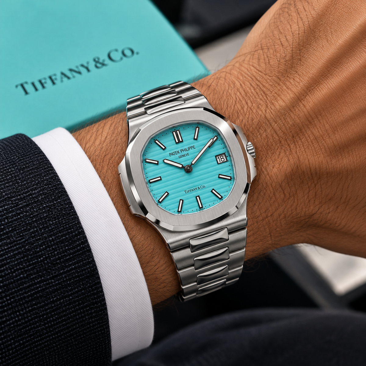 PATEK PHILIPPE Nautilus 5711/1A-018, Tiffany & Co. Blue Dial, 2023 | Shop Authentique Lux