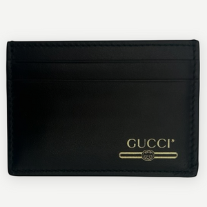 GUCCI Interlocking G Card Case, Black Leather