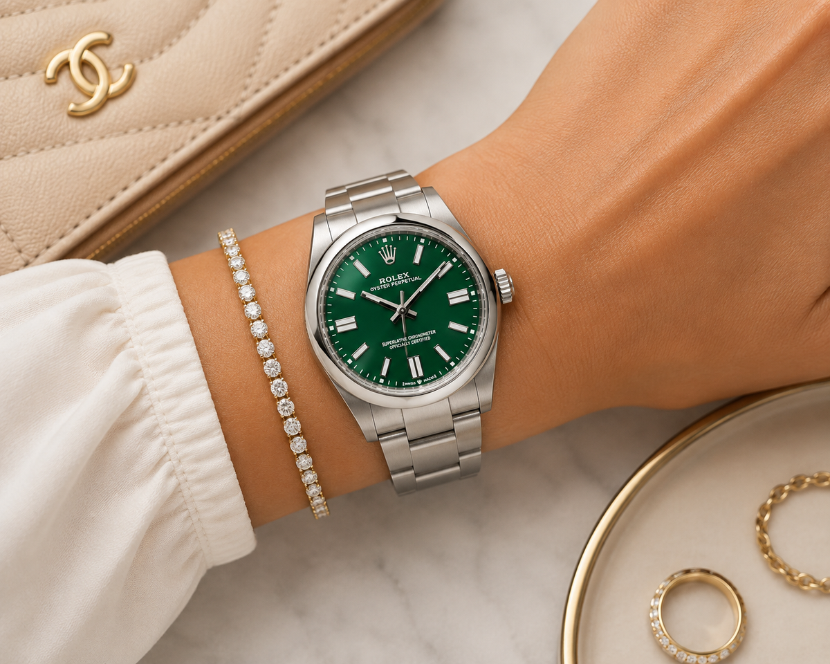 Rolex Oyster Perpetual 41 134300, Mint Green Dial, Oystersteel, Full Set, 2026 | Shop Authentique Lux