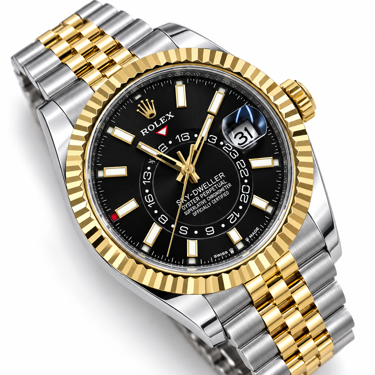 Rolex Sky-Dweller 336933, Black Dial, Oystersteel & 18K Yellow Gold, Full Set, 2024 | Shop Authentique Lux